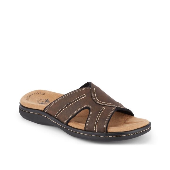 Dockers Sandals Mens 12 M Sunland Slides Brown Open Toe Memory Foam Shoes NEW - Picture 3 of 12